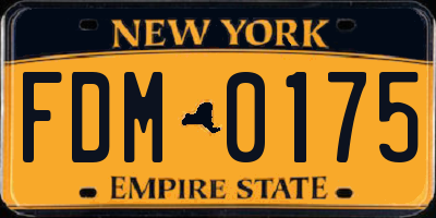 NY license plate FDM0175