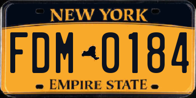 NY license plate FDM0184