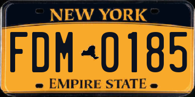 NY license plate FDM0185
