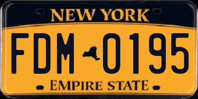 NY license plate FDM0195