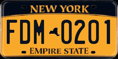 NY license plate FDM0201