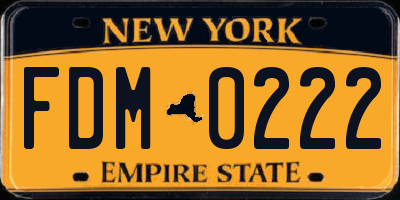 NY license plate FDM0222