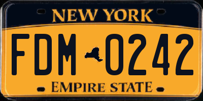 NY license plate FDM0242