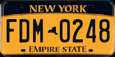 NY license plate FDM0248