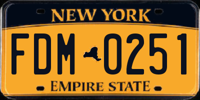NY license plate FDM0251