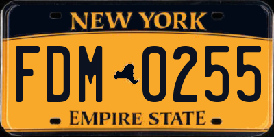 NY license plate FDM0255