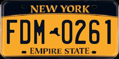 NY license plate FDM0261