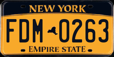 NY license plate FDM0263