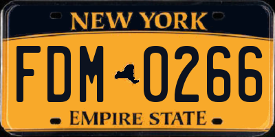 NY license plate FDM0266