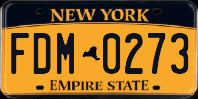 NY license plate FDM0273