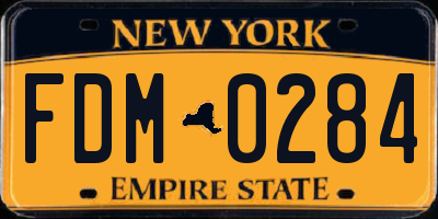 NY license plate FDM0284