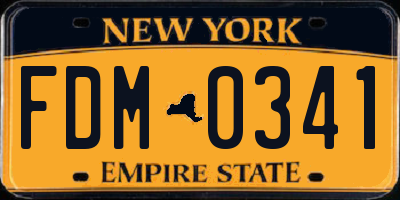 NY license plate FDM0341