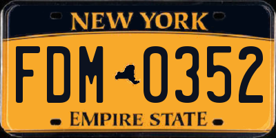 NY license plate FDM0352