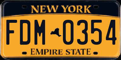 NY license plate FDM0354