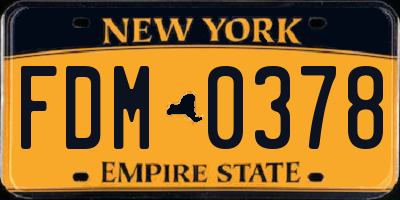 NY license plate FDM0378