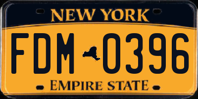 NY license plate FDM0396