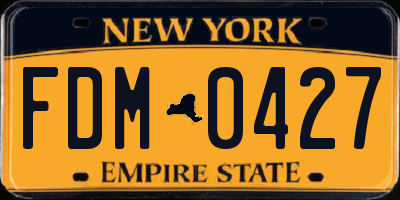 NY license plate FDM0427