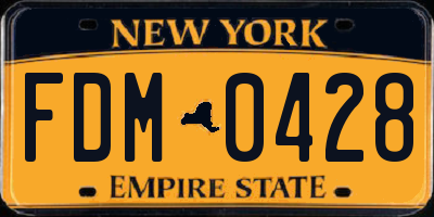 NY license plate FDM0428