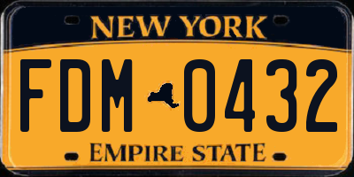 NY license plate FDM0432
