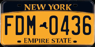 NY license plate FDM0436
