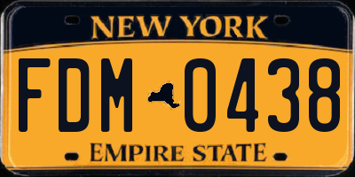 NY license plate FDM0438