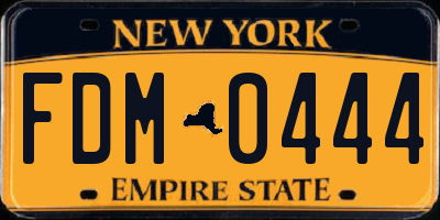 NY license plate FDM0444
