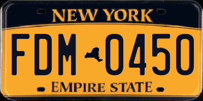 NY license plate FDM0450