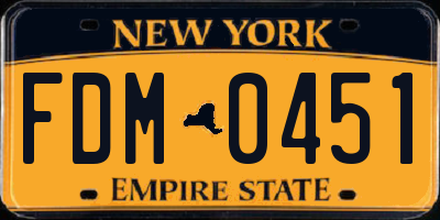 NY license plate FDM0451