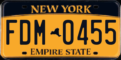 NY license plate FDM0455