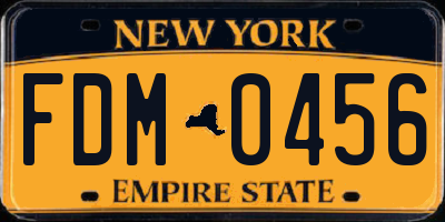 NY license plate FDM0456