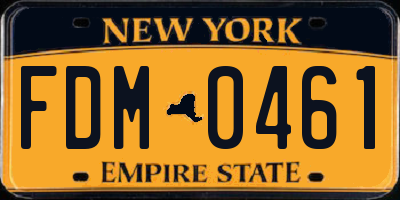 NY license plate FDM0461