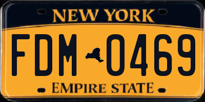 NY license plate FDM0469