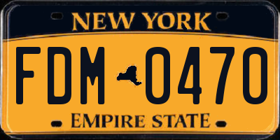 NY license plate FDM0470