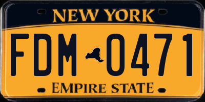 NY license plate FDM0471