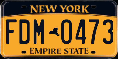 NY license plate FDM0473