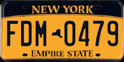 NY license plate FDM0479