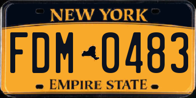 NY license plate FDM0483