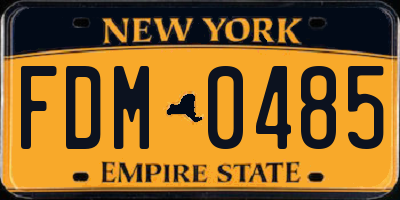 NY license plate FDM0485