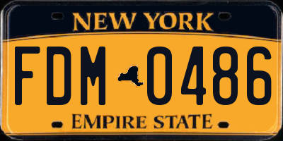 NY license plate FDM0486