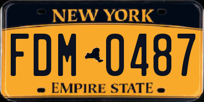 NY license plate FDM0487
