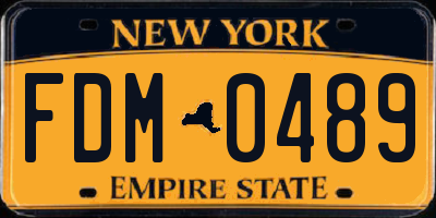 NY license plate FDM0489
