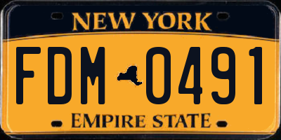 NY license plate FDM0491