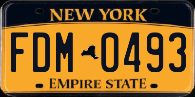 NY license plate FDM0493