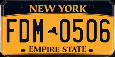 NY license plate FDM0506