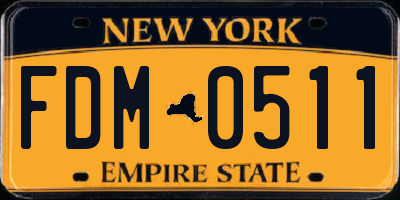 NY license plate FDM0511