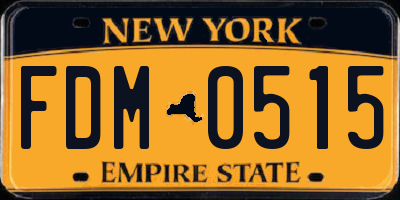 NY license plate FDM0515