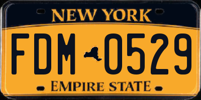 NY license plate FDM0529
