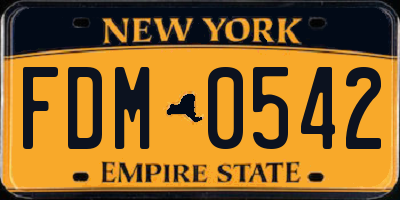 NY license plate FDM0542