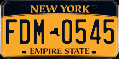 NY license plate FDM0545