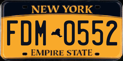 NY license plate FDM0552
